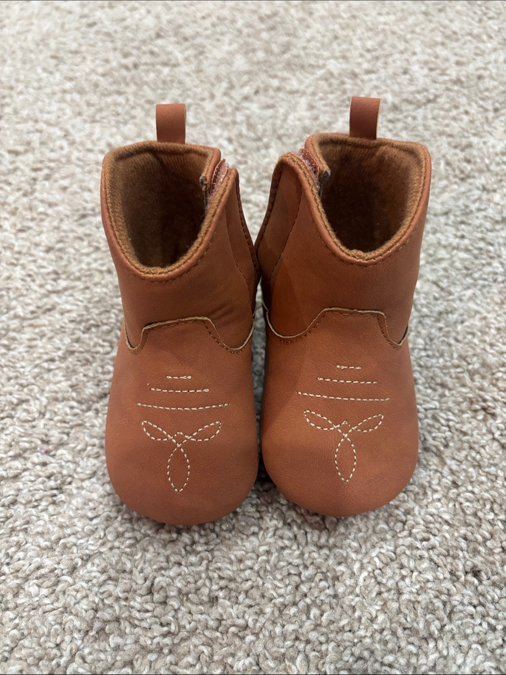 Carters Baby Brown Cowboy Booties - Soft Sole Ankle Boots